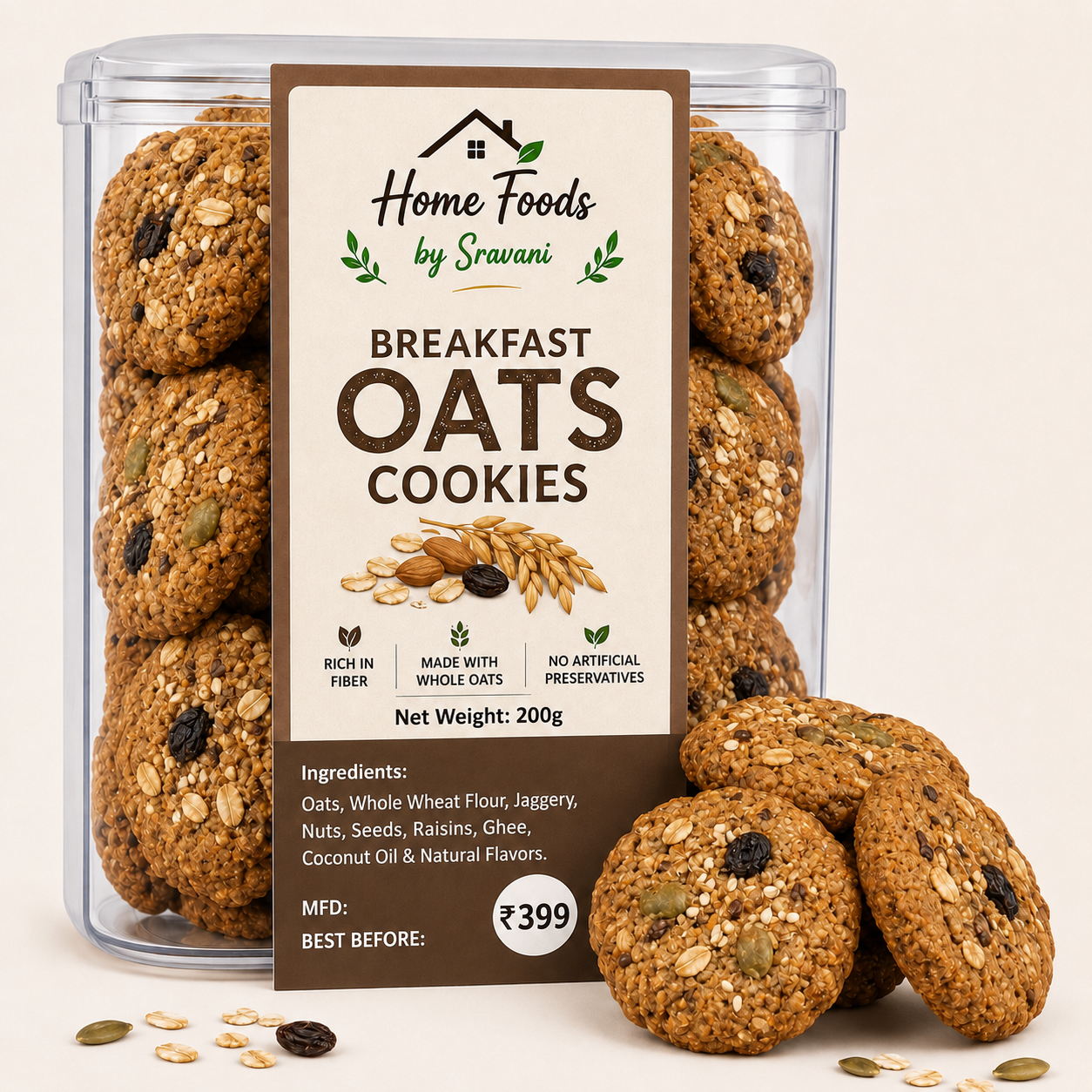 Breakfast oats cookies