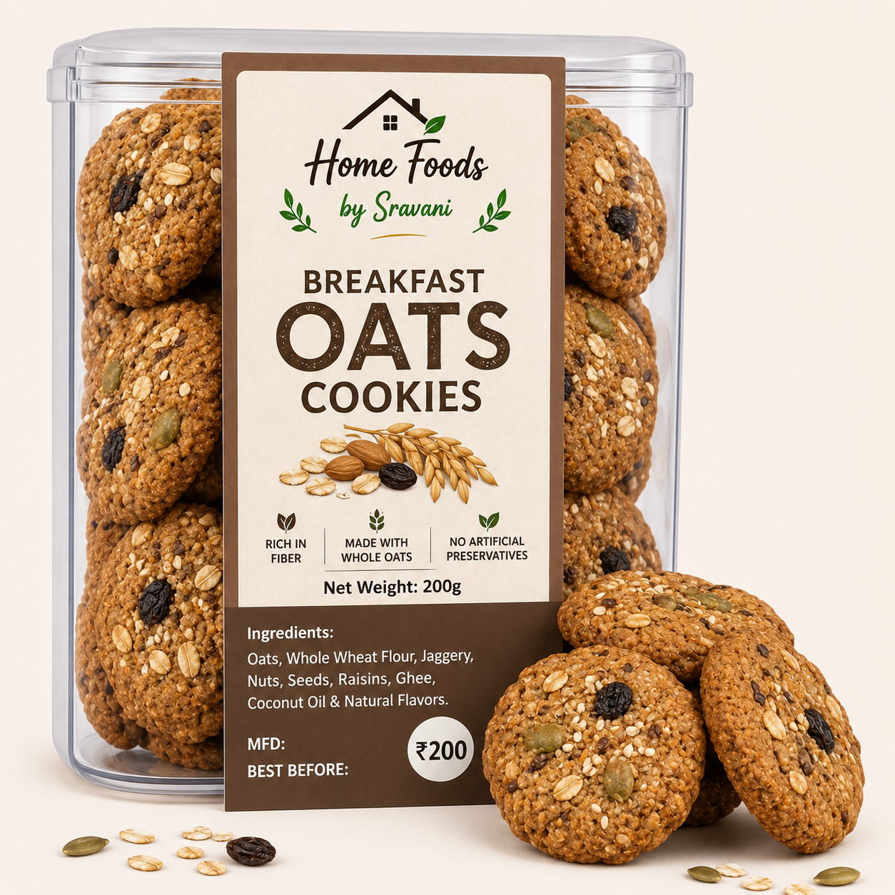 Breakfast oats cookies